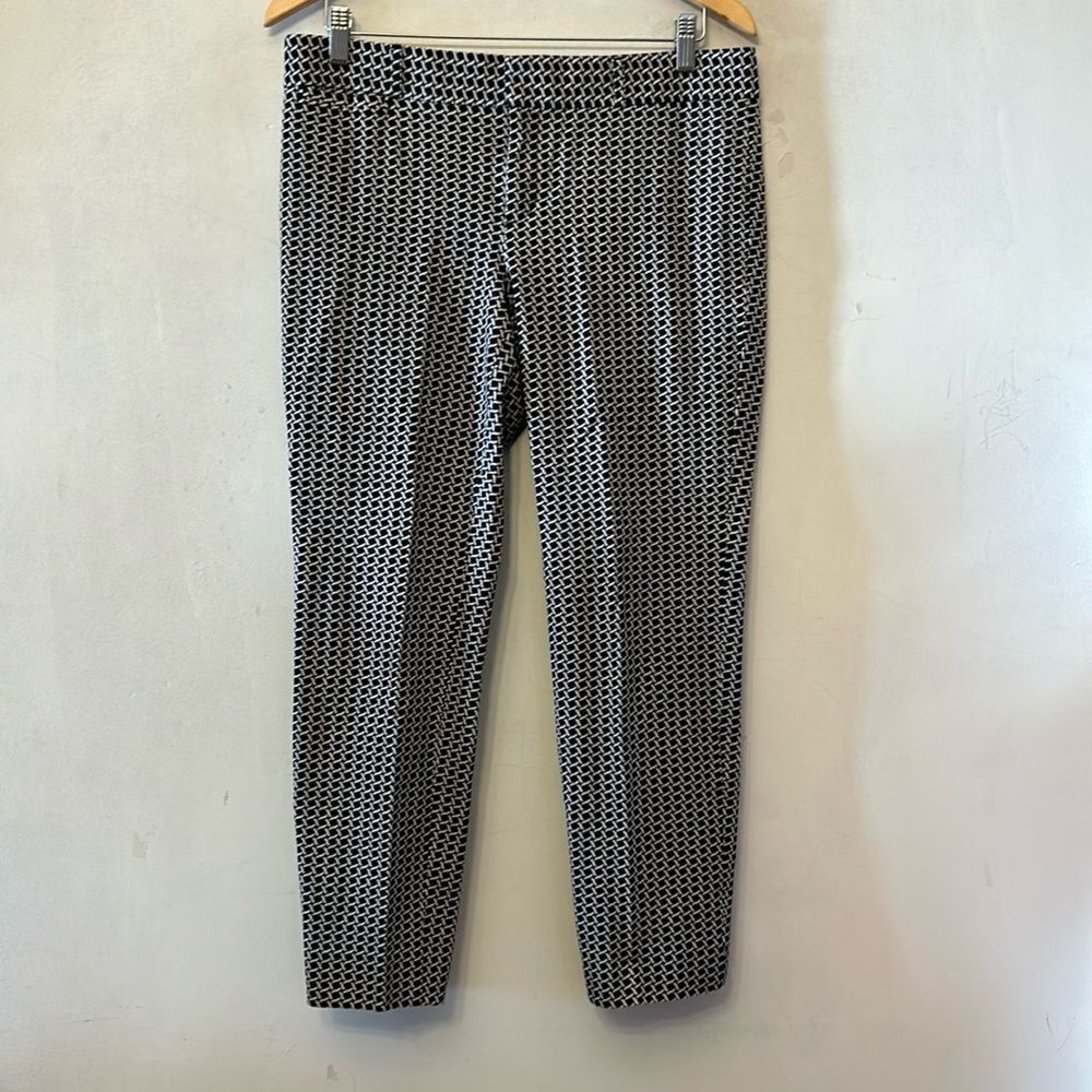 Banana Republic black white ankle pants Sloan fit Size 10 EUC